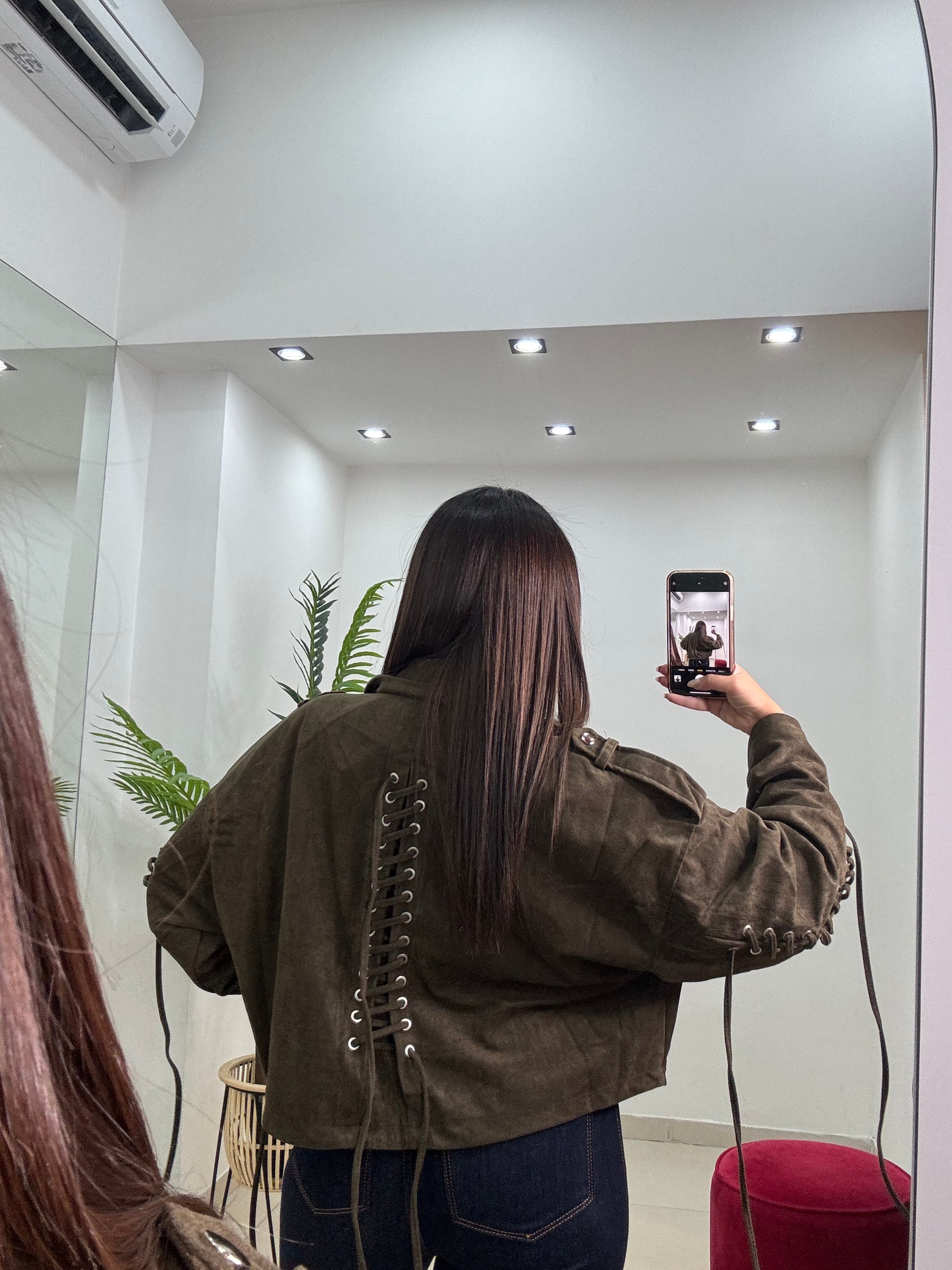 Giubbotto Corto Effetto Scamosciato