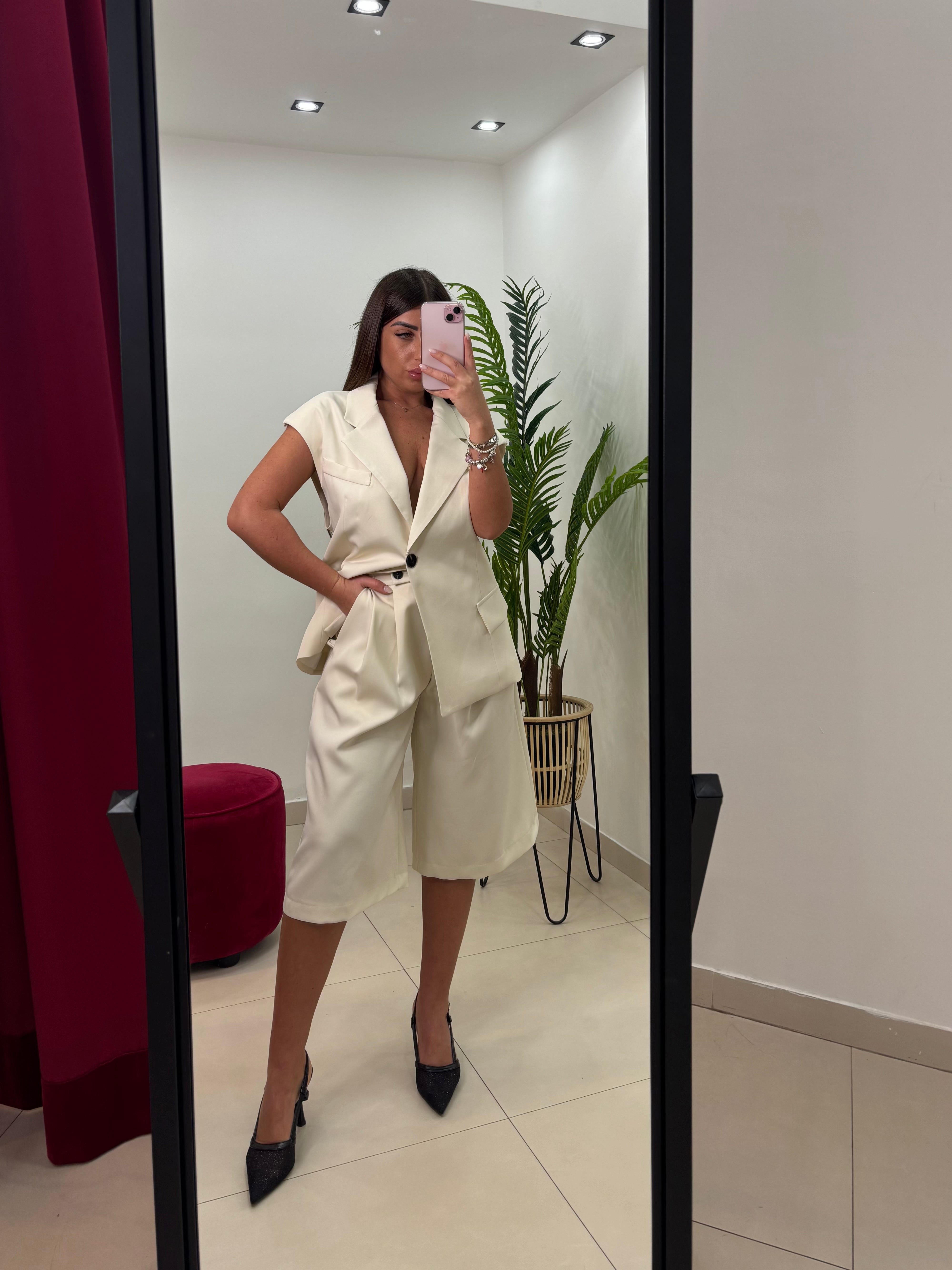 Tailleur Bermuda Gaia Beige