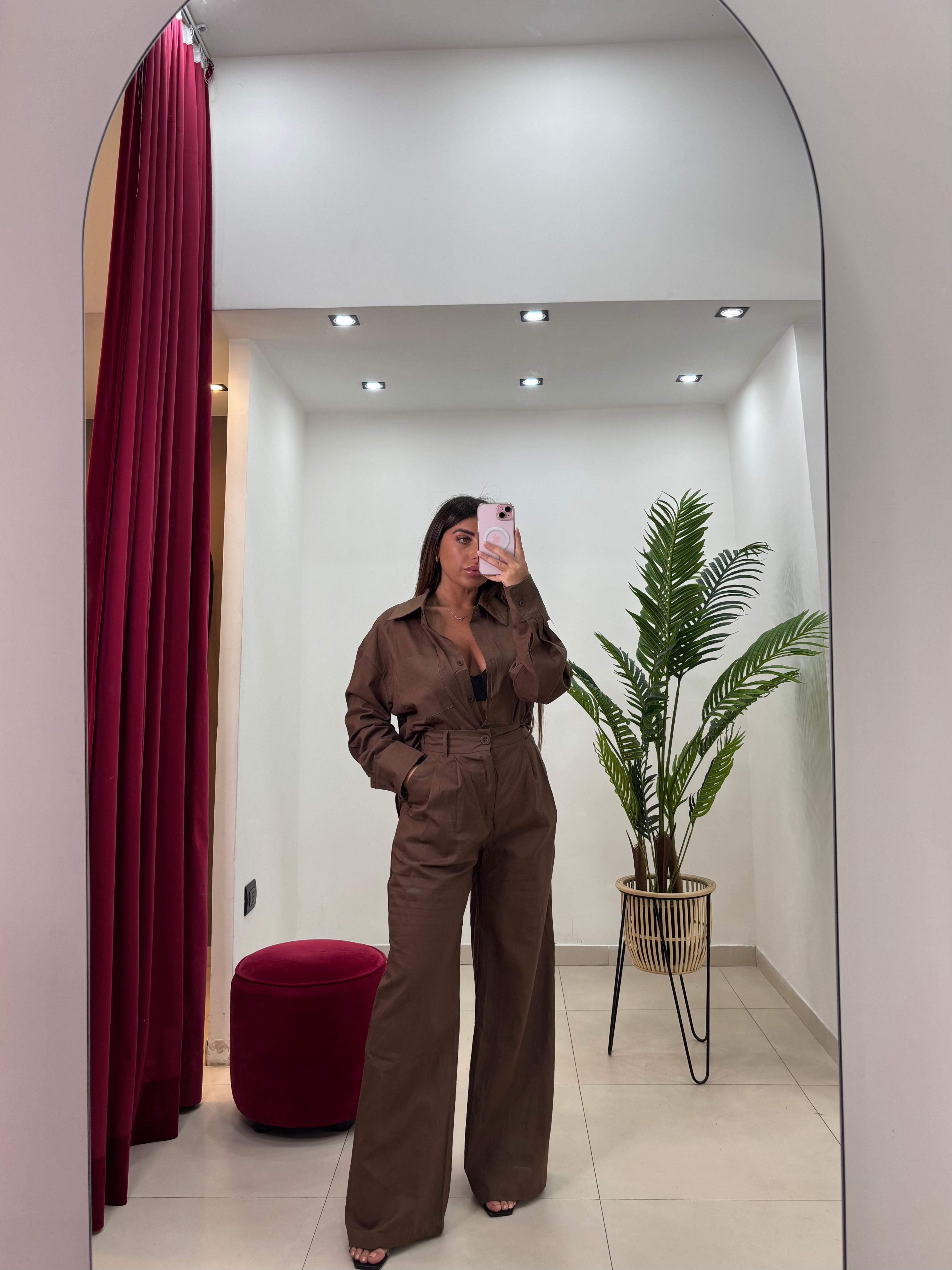 Coordinato Effetto Lino Choco