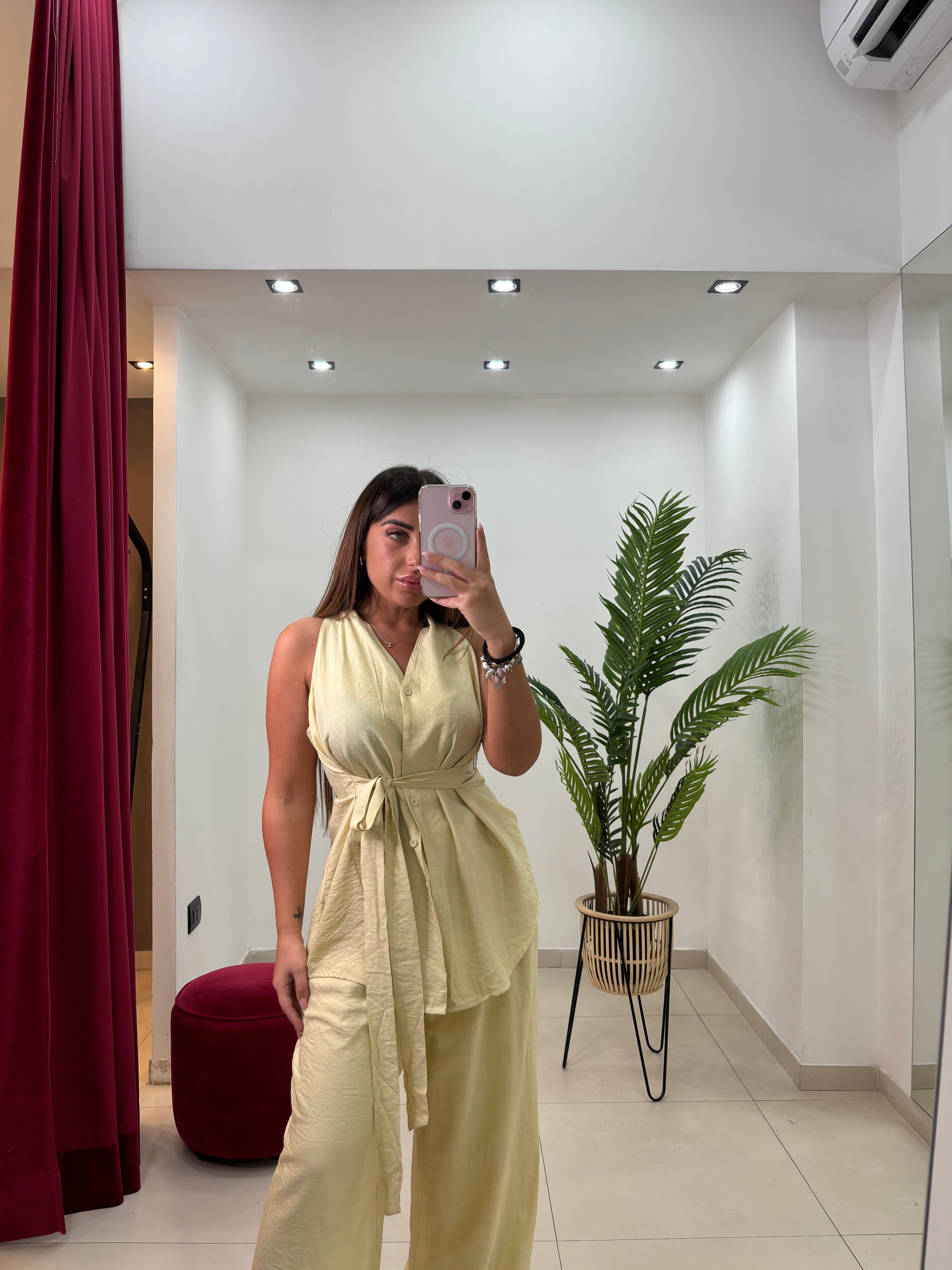 Coordinato Zoe Effetto Lino Yellow