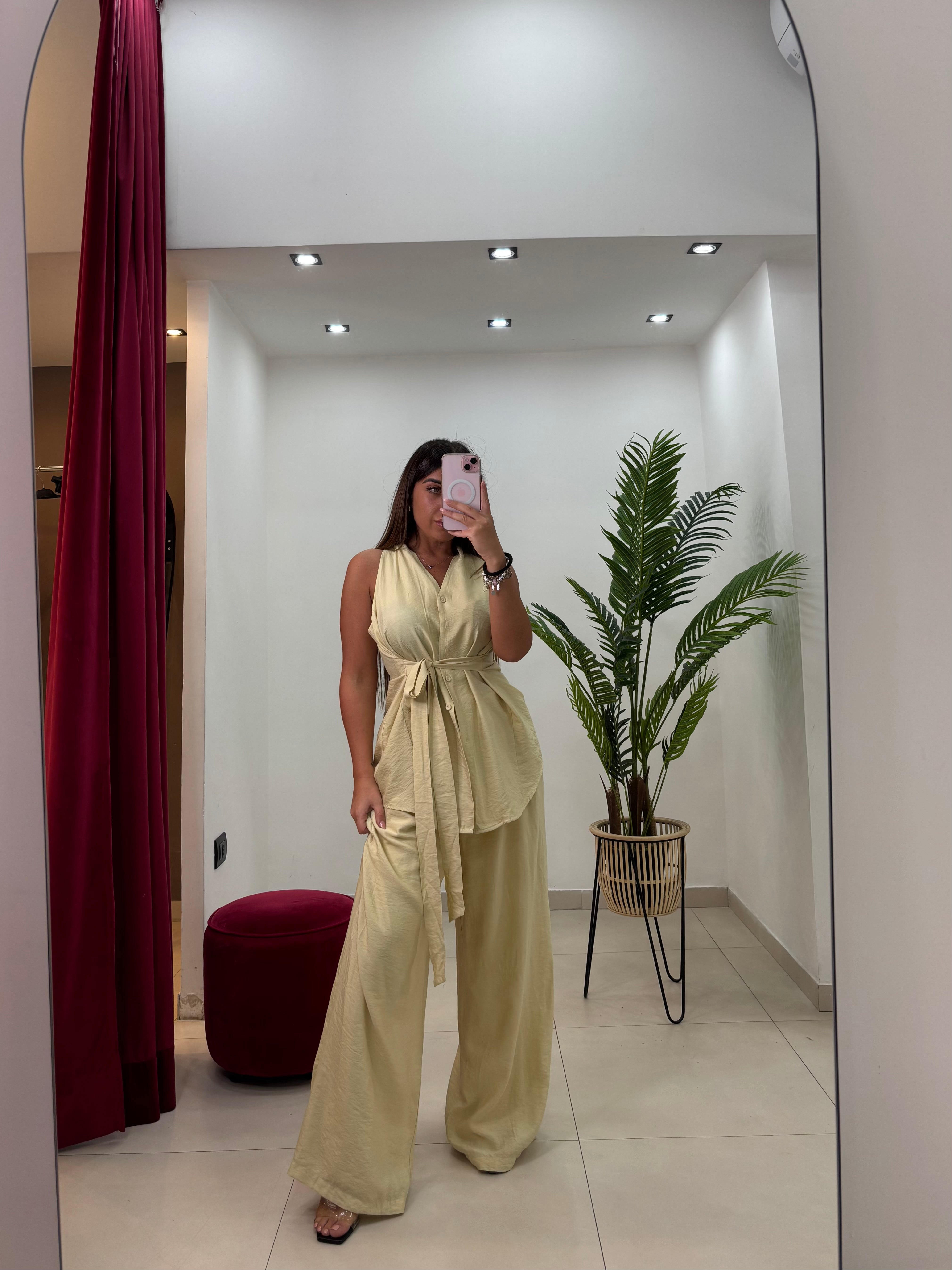 Coordinato Zoe Effetto Lino Yellow