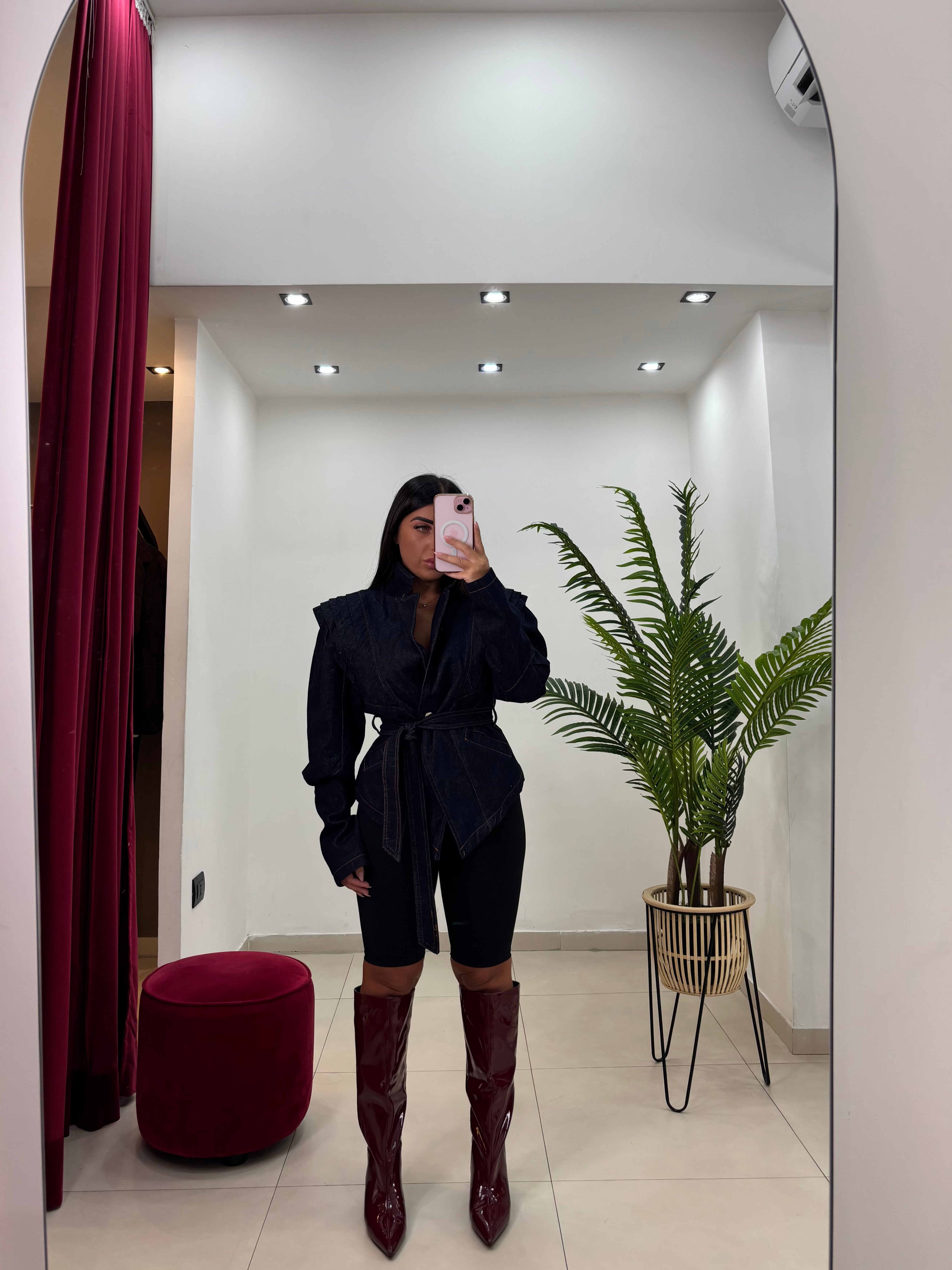 Giacca in Denim con cintura